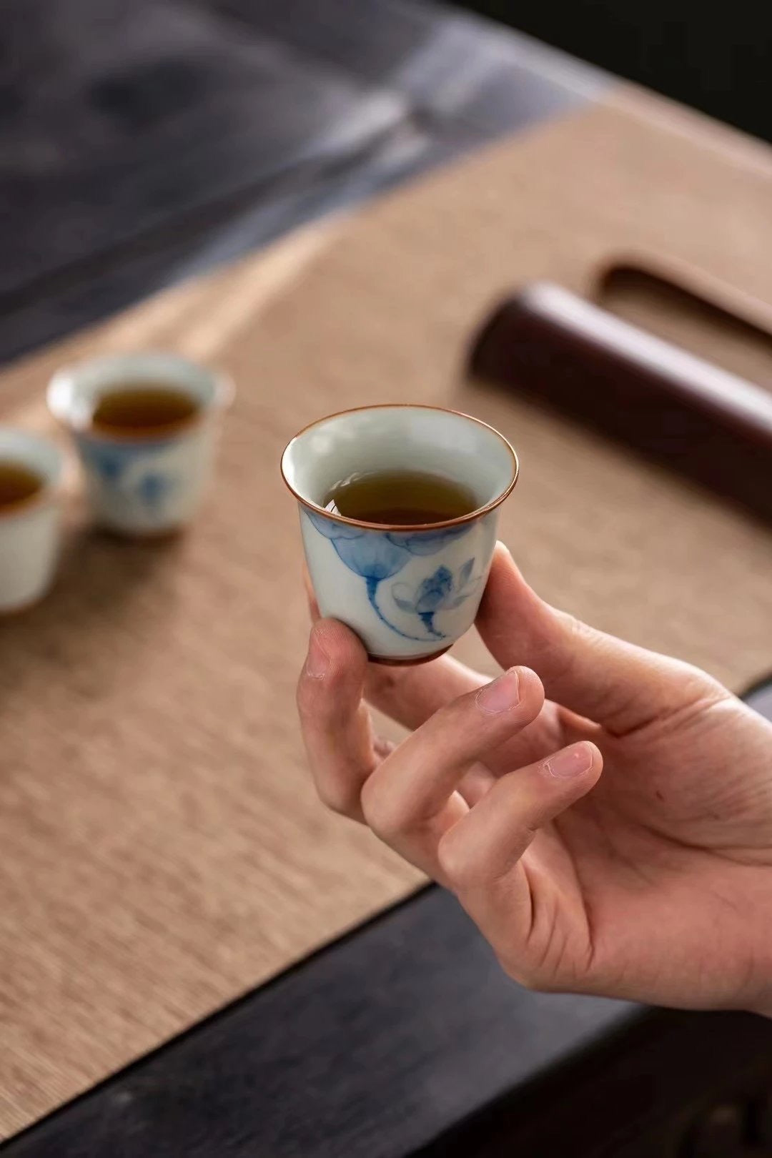 Blue and White Celadon Ru Kiln Tea Set